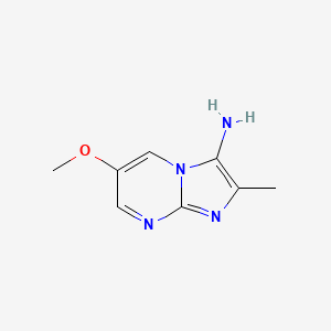 molecular formula C8H10N4O B13134489 6-Methoxy-2-methylimidazo[1,2-a]pyrimidin-3-amine 