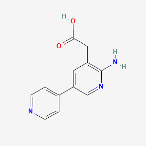 2-(2-Amino-5-pyridin-4-ylpyridin-3-yl)acetic acid