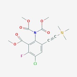 Benzoicacid,2-[bis(methoxycarbonyl)amino]-5-chloro-6-fluoro-3-[2-(trimethylsilyl)ethynyl]-,methylester