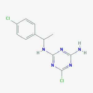 6-Chloro-N~2~-[1-(4-chlorophenyl)ethyl]-1,3,5-triazine-2,4-diamine