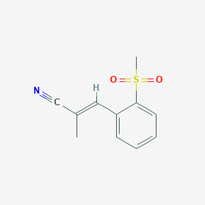 molecular formula C11H11NO2S B13134704 2-Propenenitrile, 2-methyl-3-[2-(methylsulfonyl)phenyl]- 