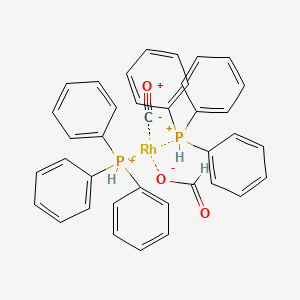 molecular formula C38H33O3P2Rh+ B13134744 trans-(Carbonyl)(carboxylato)bis(triphenylphosphine)rhodium(I) 