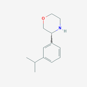 molecular formula C13H19NO B13134787 Morpholine,3-[3-(1-methylethyl)phenyl]-,(3R)- 