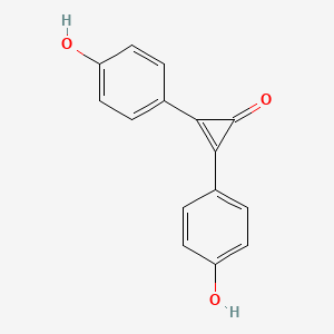 molecular formula C15H10O3 B13134867 2,3-Bis(4-hydroxyphenyl)cycloprop-2-enone 