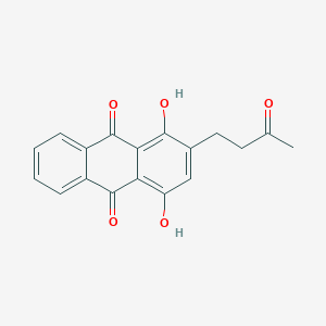 molecular formula C18H14O5 B13134906 1,4-Dihydroxy-2-(3-oxobutyl)anthracene-9,10-dione CAS No. 69960-30-1