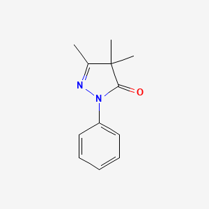 molecular formula C12H14N2O B13134948 3H-Pyrazol-3-one, 2,4-dihydro-4,4,5-trimethyl-2-phenyl- CAS No. 947-82-0