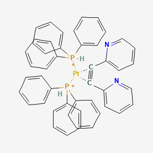 molecular formula C48H40N2P2Pt+2 B13134978 Platinum,2-(2-pyridin-2-ylethynyl)pyridine,triphenylphosphanium CAS No. 51455-89-1