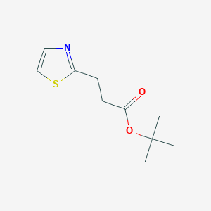 molecular formula C10H15NO2S B13134982 tert-Butyl3-(thiazol-2-yl)propanoate 