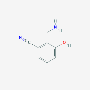 molecular formula C8H8N2O B13135005 2-(Aminomethyl)-3-hydroxybenzonitrile 