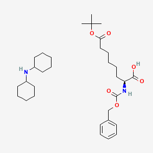 molecular formula C32H52N2O6 B13135035 N-cyclohexylcyclohexanamine;(2S)-8-[(2-methylpropan-2-yl)oxy]-8-oxo-2-(phenylmethoxycarbonylamino)octanoic acid 