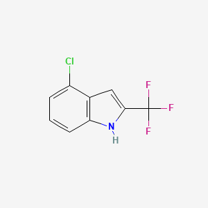 molecular formula C9H5ClF3N B13135054 4-Chloro-2-(trifluoromethyl)-1H-indole 