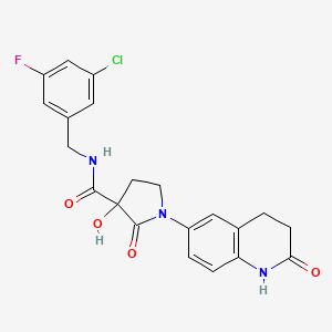 N-(3-Chloro-5-fluorobenzyl)-3-hydroxy-2-oxo-1-(2-oxo-1,2,3,4-tetrahydroquinolin-6-yl)pyrrolidine-3-carboxamide