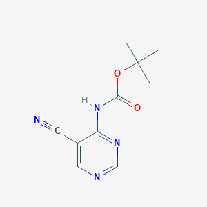 molecular formula C10H12N4O2 B13135202 tert-Butyl (5-cyanopyrimidin-4-yl)carbamate 