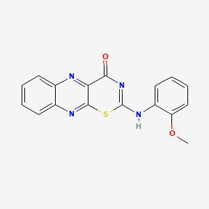 4H-1,3-Thiazino(5,6-b)quinoxalin-4-one, 2-((2-methoxyphenyl)amino)-