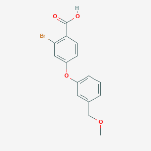 molecular formula C15H13BrO4 B13135306 2-Bromo-4-(3-(methoxymethyl)phenoxy)benzoicacid 