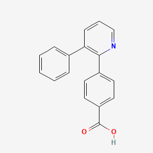 molecular formula C18H13NO2 B13135368 4-(3-Phenylpyridin-2-yl)benzoicacid 