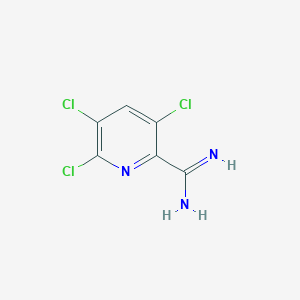 molecular formula C6H4Cl3N3 B13135373 3,5,6-Trichloropicolinimidamide 