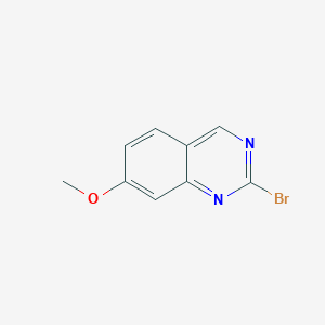 molecular formula C9H7BrN2O B13135378 2-Bromo-7-methoxyquinazoline 