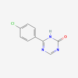 molecular formula C9H6ClN3O B13135384 6-(4-Chlorophenyl)-1,3,5-triazin-2(1H)-one CAS No. 61709-02-2