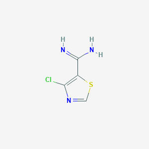 molecular formula C4H4ClN3S B13135389 4-Chlorothiazole-5-carboximidamide 