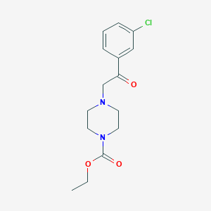B1313539 Ethyl 4-[2-(3-chlorophenyl)-2-oxoethyl]tetrahydro-1(2H)-pyrazinecarboxylate CAS No. 486439-06-9