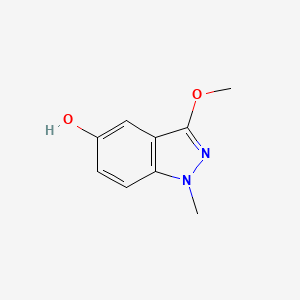 molecular formula C9H10N2O2 B13135430 3-Methoxy-1-methyl-1H-indazol-5-ol 