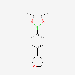 molecular formula C16H23BO3 B13135446 4,4,5,5-Tetramethyl-2-(4-(tetrahydrofuran-3-yl)phenyl)-1,3,2-dioxaborolane CAS No. 2222997-41-1