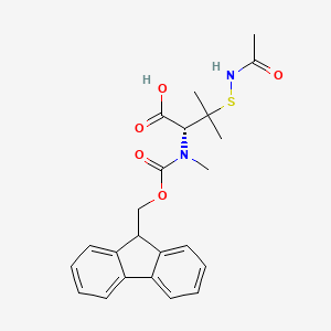 molecular formula C23H26N2O5S B13135463 (R)-2-((((9H-Fluoren-9-yl)methoxy)carbonyl)(methyl)amino)-3-(acetamidothio)-3-methylbutanoic acid 