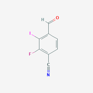 molecular formula C8H3FINO B13135472 2-Fluoro-4-formyl-3-iodobenzonitrile 