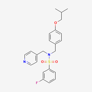 molecular formula C23H25FN2O3S B13135475 3-Fluoro-N-(4-isobutoxybenzyl)-N-(pyridin-4-ylmethyl)benzenesulfonamide 