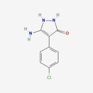 molecular formula C9H8ClN3O B1313548 5-氨基-4-(4-氯苯基)-1,2-二氢-3H-吡唑-3-酮 CAS No. 62538-19-6