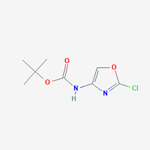 molecular formula C8H11ClN2O3 B13135558 tert-Butyl (2-chlorooxazol-4-yl)carbamate 