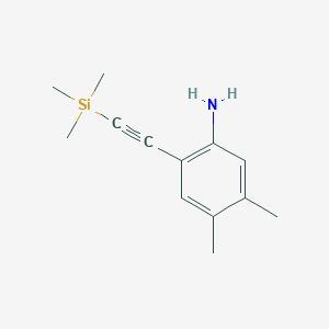 molecular formula C13H19NSi B13135580 4,5-Dimethyl-2-((trimethylsilyl)ethynyl)aniline 