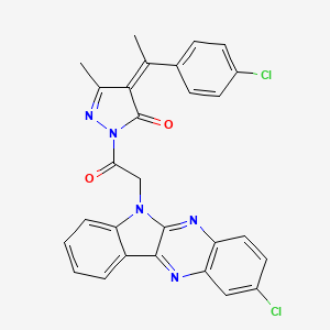 3H-Pyrazol-3-one, 2,4-dihydro-2-((2-chloro-6H-indolo(2,3-b)quinoxalin-6-yl)acetyl)-4-(1-(4-chlorophenyl)ethylidene)-5-methyl-