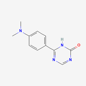 molecular formula C11H12N4O B13135673 6-[4-(Dimethylamino)phenyl]-1,3,5-triazin-2(1H)-one CAS No. 61709-07-7