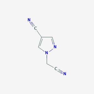 molecular formula C6H4N4 B13135679 1-(Cyanomethyl)-1H-pyrazole-4-carbonitrile 