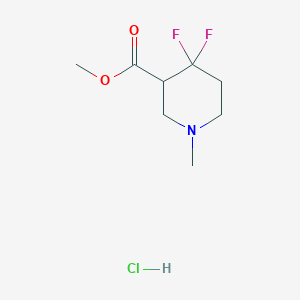 molecular formula C8H14ClF2NO2 B13135700 Methyl4,4-difluoro-1-methylpiperidine-3-carboxylatehydrochloride 