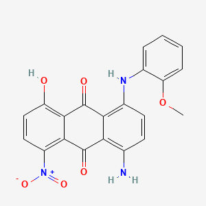 molecular formula C21H15N3O6 B13135726 9,10-Anthracenedione, 1-amino-5-hydroxy-4-[(2-methoxyphenyl)amino]-8-nitro- CAS No. 71412-38-9