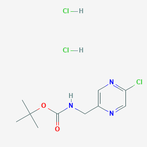 molecular formula C10H16Cl3N3O2 B13135757 tert-Butyl ((5-chloropyrazin-2-yl)methyl)carbamate dihydrochloride 