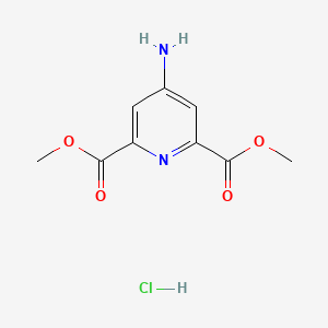 molecular formula C9H11ClN2O4 B13135762 Dimethyl4-aminopyridine-2,6-dicarboxylatehydrochloride 