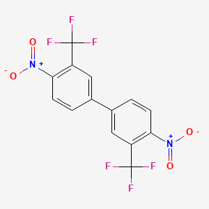 molecular formula C14H6F6N2O4 B1313578 4,4'-Dinitro-3,3'-bis(trifluoromethyl)-1,1'-biphenyl CAS No. 363-95-1