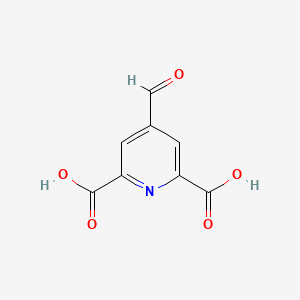 molecular formula C8H5NO5 B13135803 4-Formylpyridine-2,6-dicarboxylic acid 