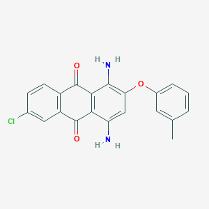 molecular formula C21H15ClN2O3 B13135811 1,4-Diamino-6-chloro-2-(3-methylphenoxy)anthracene-9,10-dione CAS No. 88605-21-4