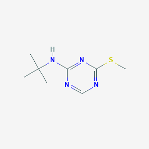 molecular formula C8H14N4S B13135819 N-tert-Butyl-4-(methylsulfanyl)-1,3,5-triazin-2-amine CAS No. 109202-19-9