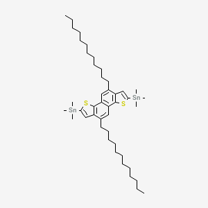 molecular formula C44H72S2Sn2 B13135855 (5,10-Didodecyl-2-trimethylstannyl-[1]benzothiolo[7,6-g][1]benzothiol-7-yl)-trimethylstannane 