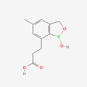 molecular formula C11H13BO4 B13136054 1,3-Dihydro-1-hydroxy-5-methyl-2,1-benzoxaborole-7-propanoic acid 