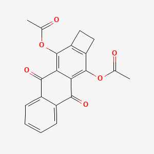 molecular formula C20H14O6 B13136076 4,9-Dioxo-1,2,4,9-tetrahydrocyclobuta[b]anthracene-3,10-diyl diacetate CAS No. 89023-97-2