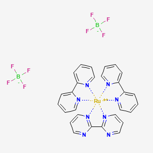 molecular formula C28H22B2F8N8Ru B13136082 Bis(2,2'-bipyridyl)(2,2'-bipyrimidine)rutheniumtetrafluoroborate 