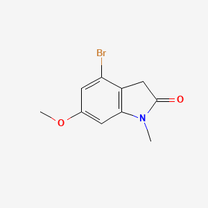 molecular formula C10H10BrNO2 B13136120 4-Bromo-6-methoxy-1-methylindolin-2-one 