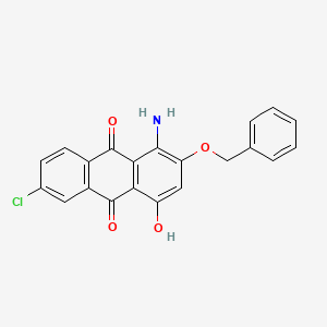 molecular formula C21H14ClNO4 B13136131 1-Amino-2-(benzyloxy)-6-chloro-4-hydroxyanthracene-9,10-dione CAS No. 88605-00-9